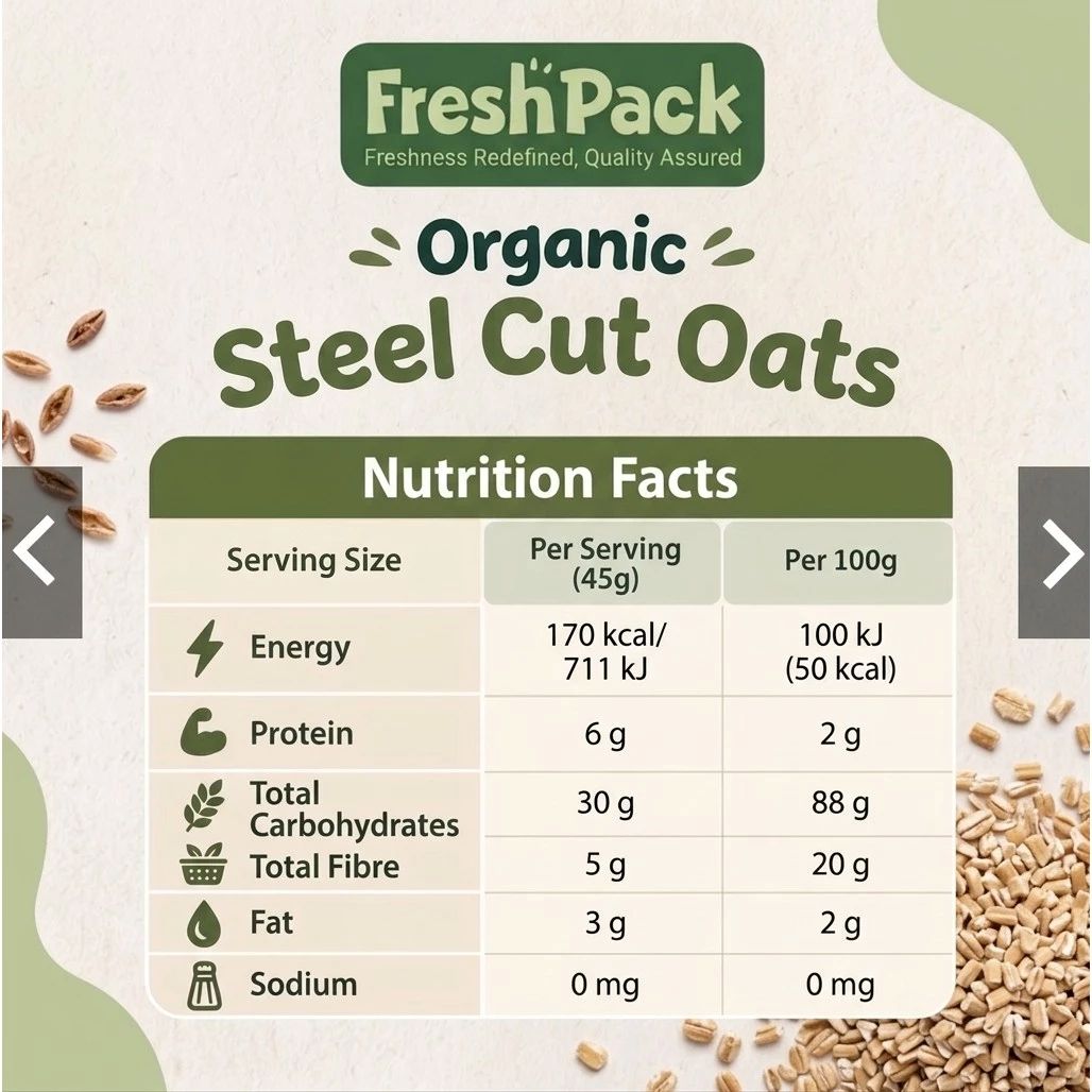 Organic Steel Cut Oats 500gm